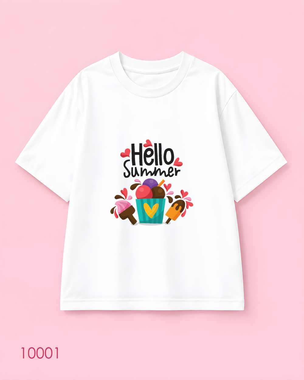 تیشرت اورسایز طرح Hello Summer
