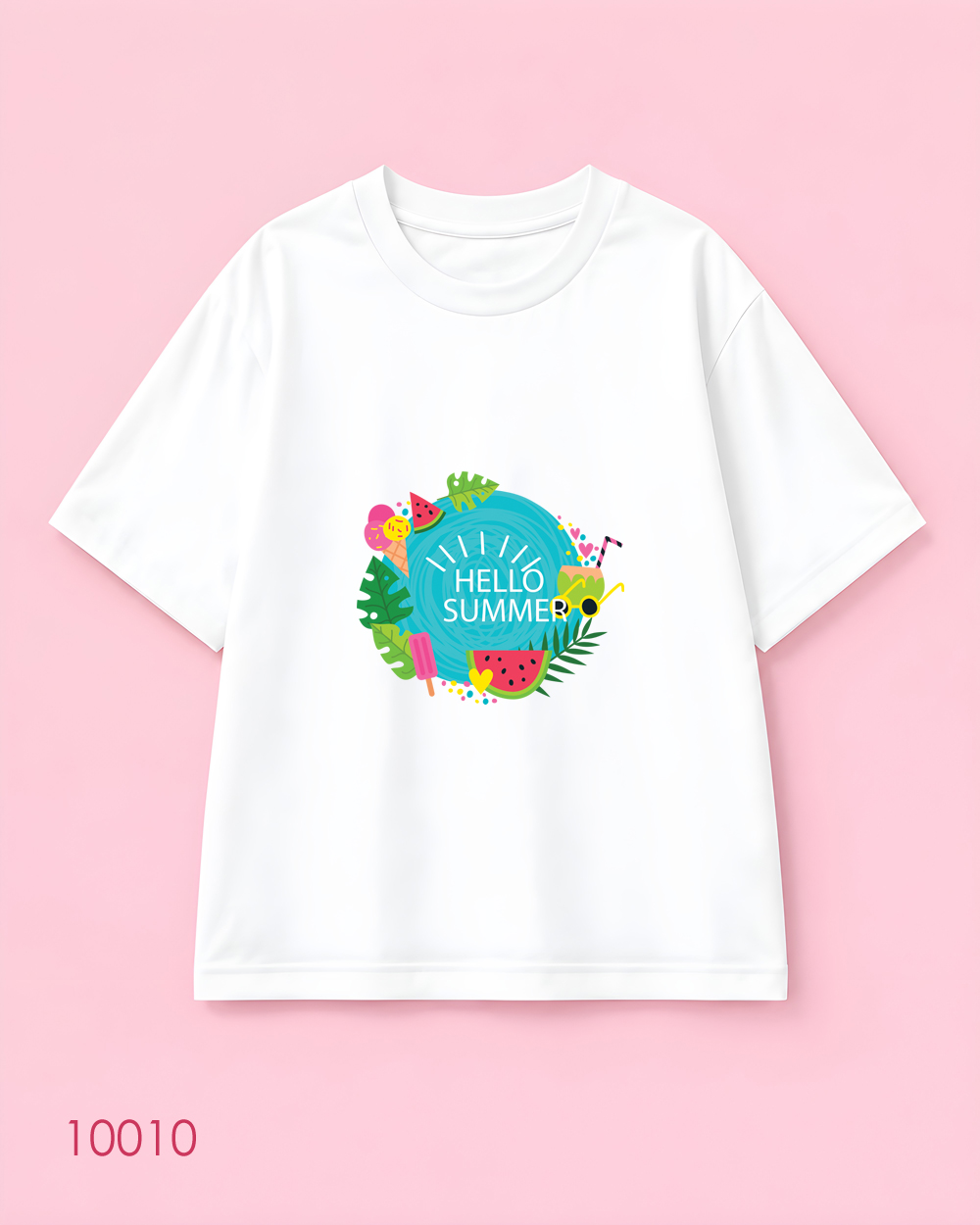 تیشرت اورسایز طرح Hello Summer استوایی