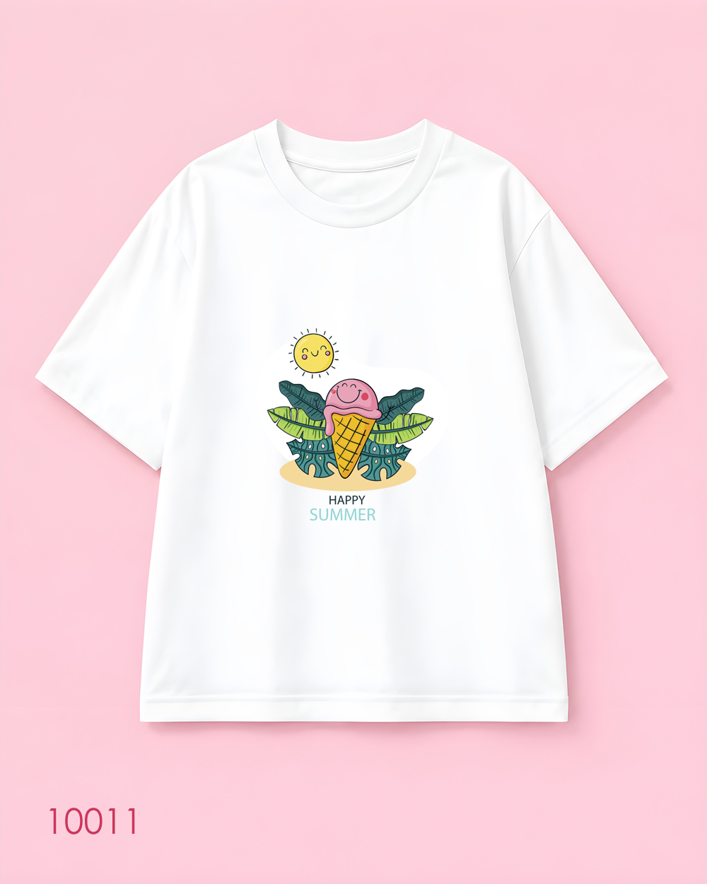تیشرت اورسایز طرح Happy Summer بستنی و خورشید