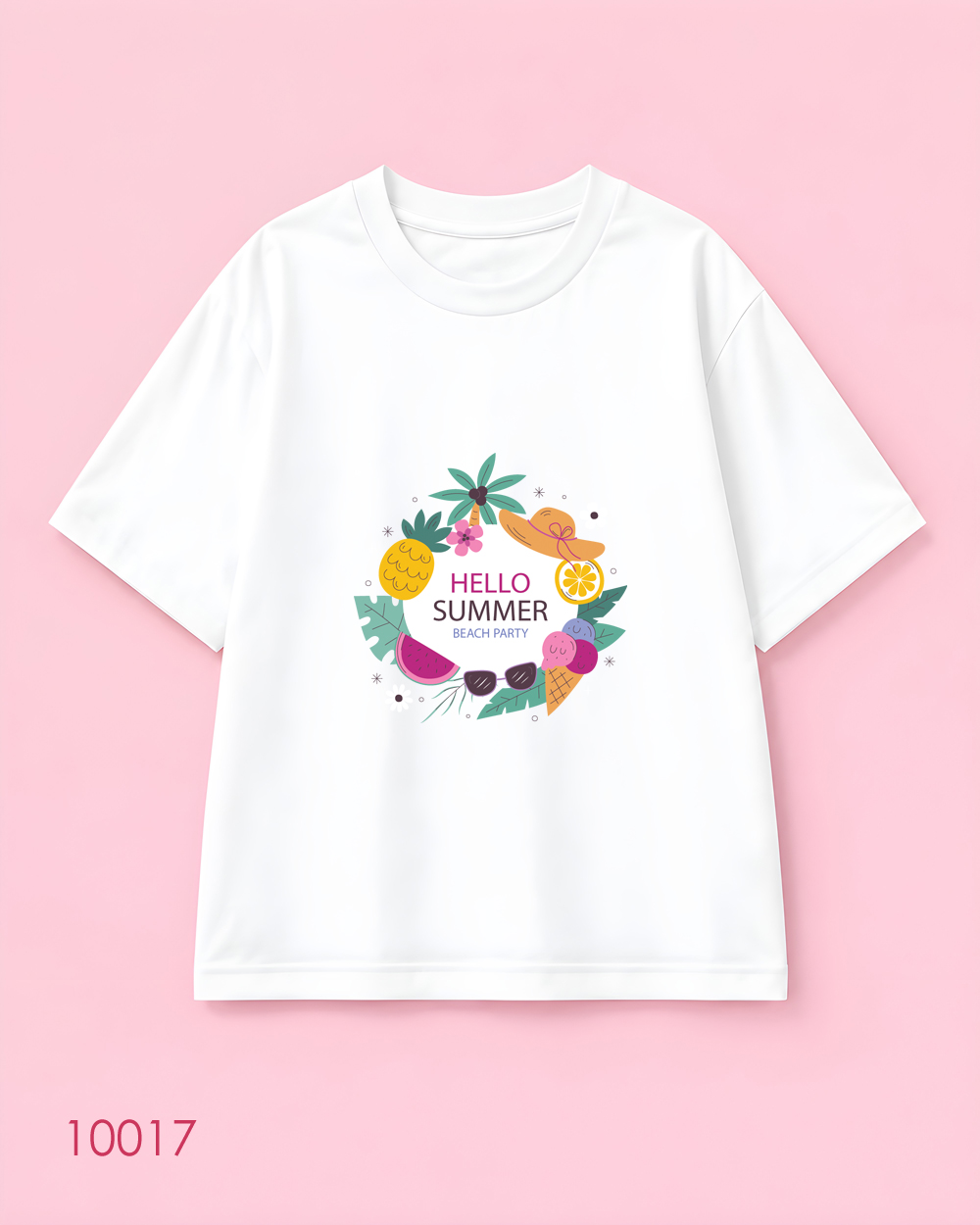 تیشرت اورسایز نخ پنبه طرح Hello Summer Beach Party