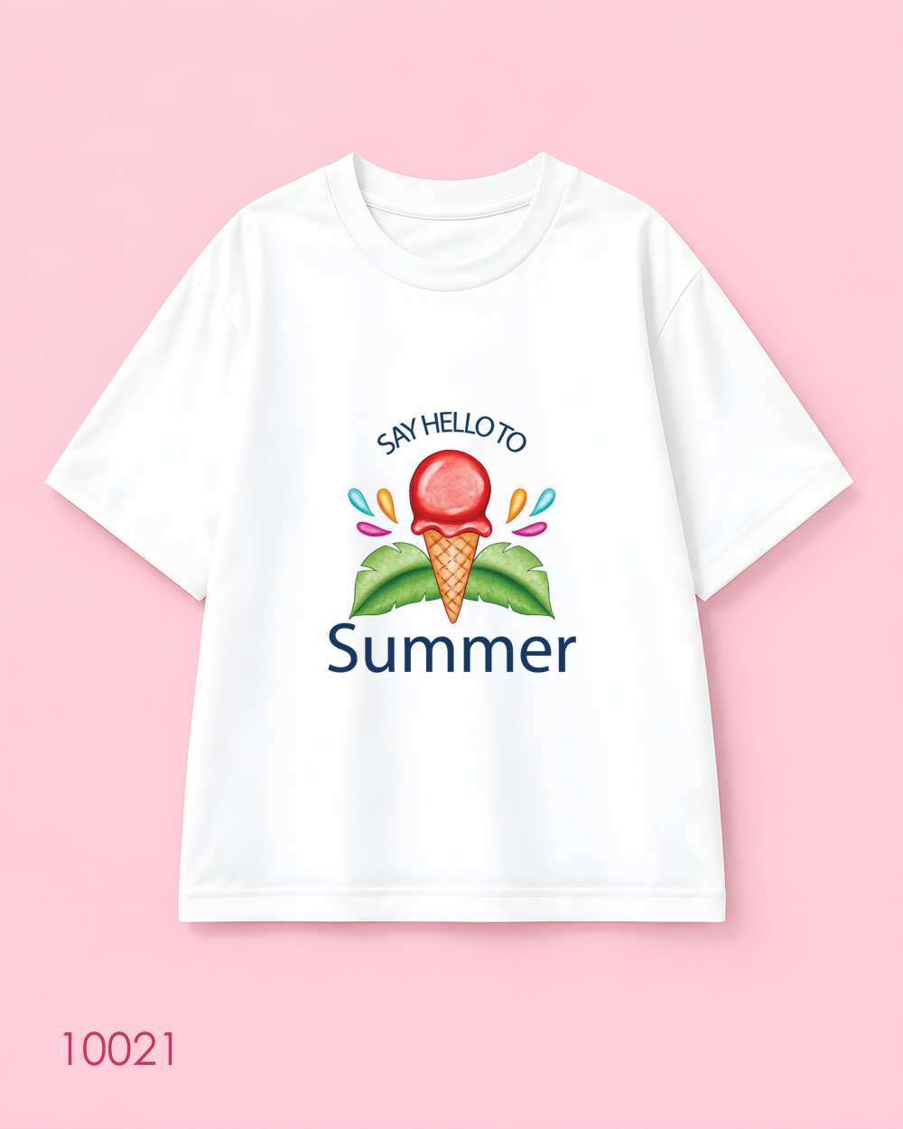 تیشرت اورسایز نخ پنبه طرح “Say Hello To Summer”